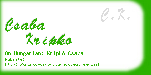 csaba kripko business card